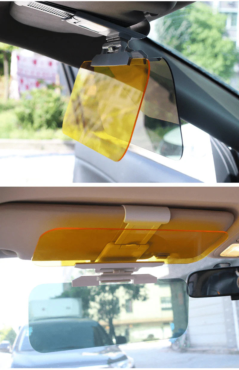 2-in-1 Day & Night Eye Protection Visor | Car Sun Visor Windshield Mirror Protector Anti Glare - 2-in-1 Day & Night Eye Protection Visor