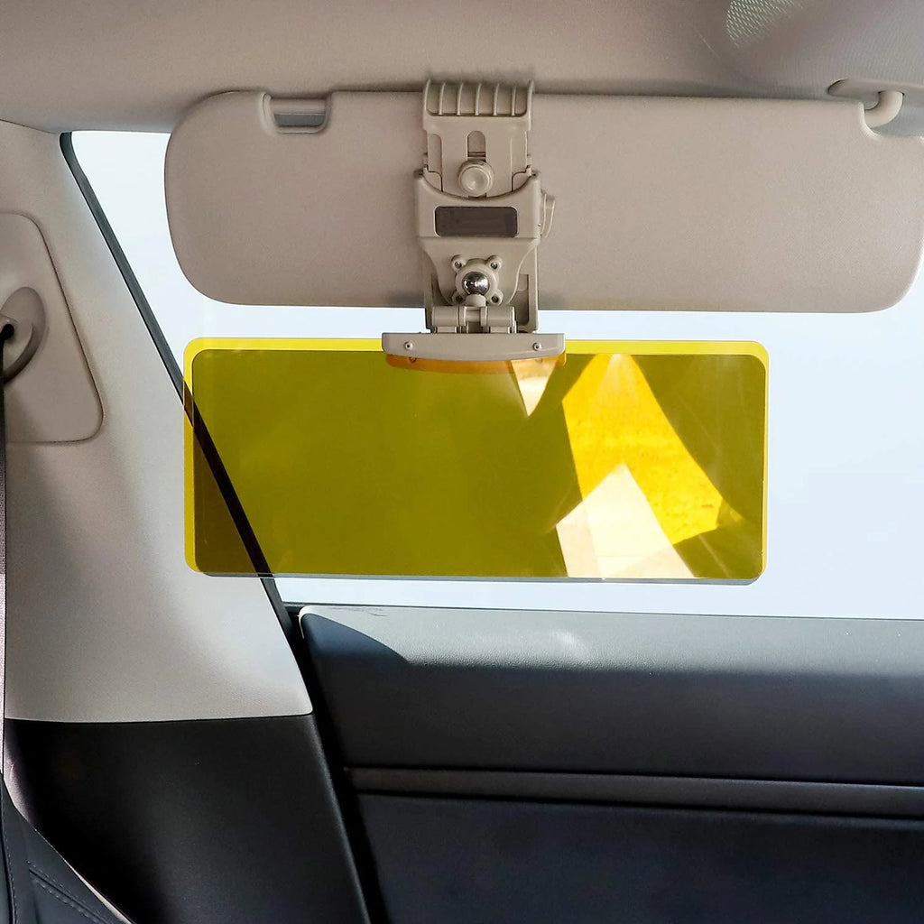 2-in-1 Day & Night Eye Protection Visor | Car Sun Visor Windshield Mirror Protector Anti Glare - 2-in-1 Day & Night Eye Protection Visor