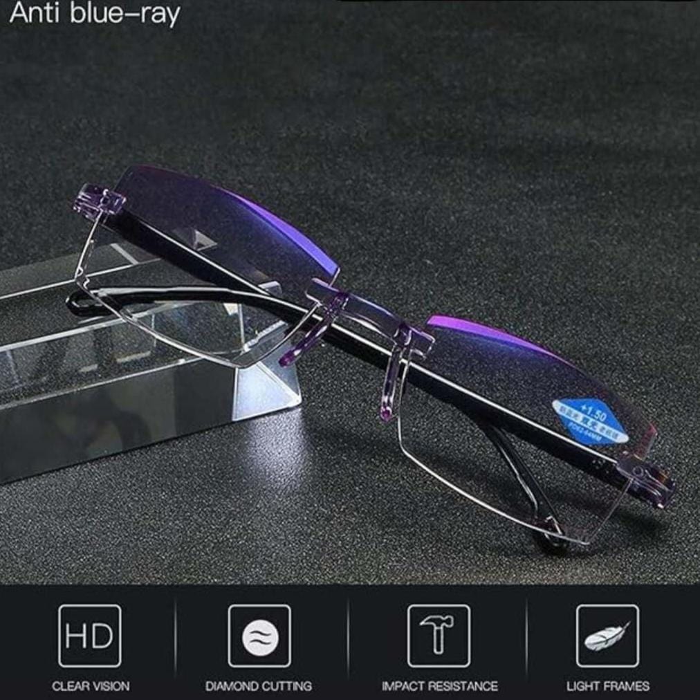 2-in-1 Smart Reading Glasses | Uv Protection Glasses Rimless Blue Lens Filter Glasses - 2-in-1 Smart Reading Glasses