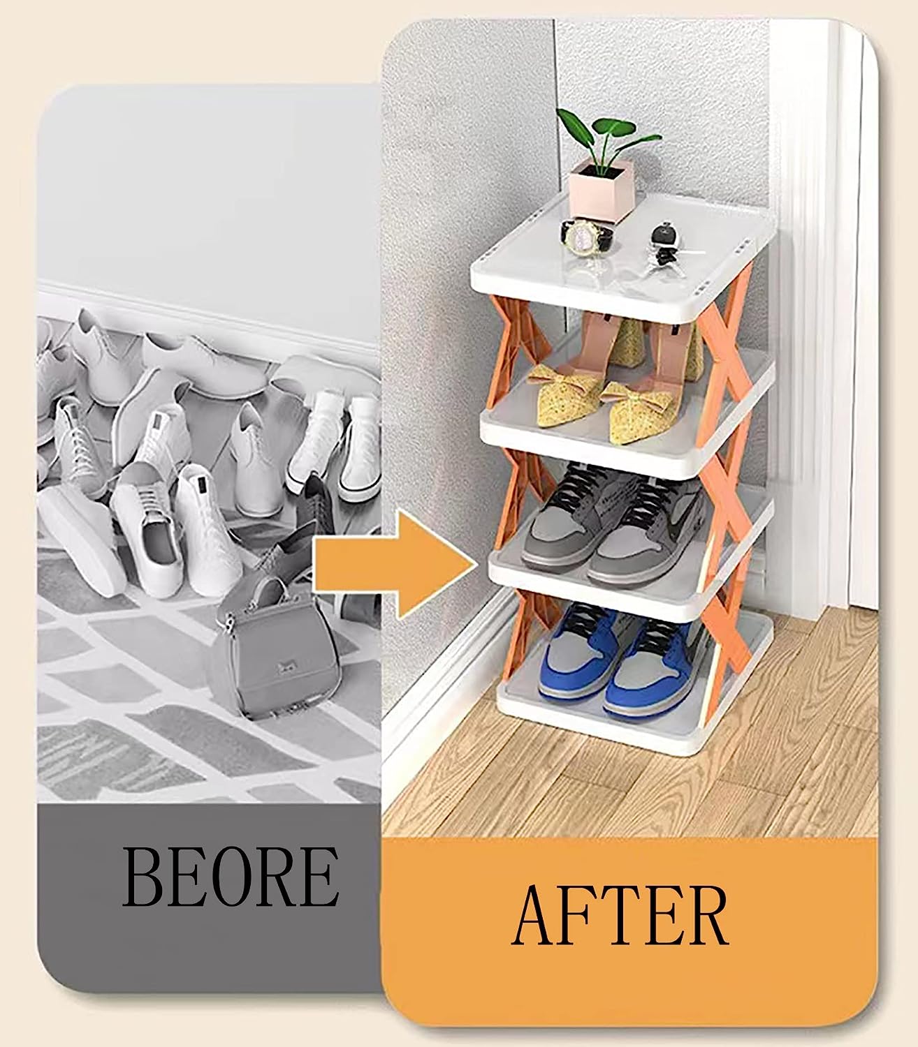 Smart Foldable Shoes Tier Shoe Rack 4 Layer