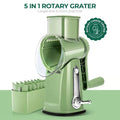5-in-1 Kitchen Grater and Slicer | Rotary Vegetable Slicer Carrot Spiralizer Salad Cutter - 5-in-1 Kitchen Grater and Slicer