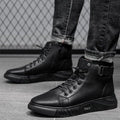 6 - Hand-Made Mens Casual Black Leather Boots