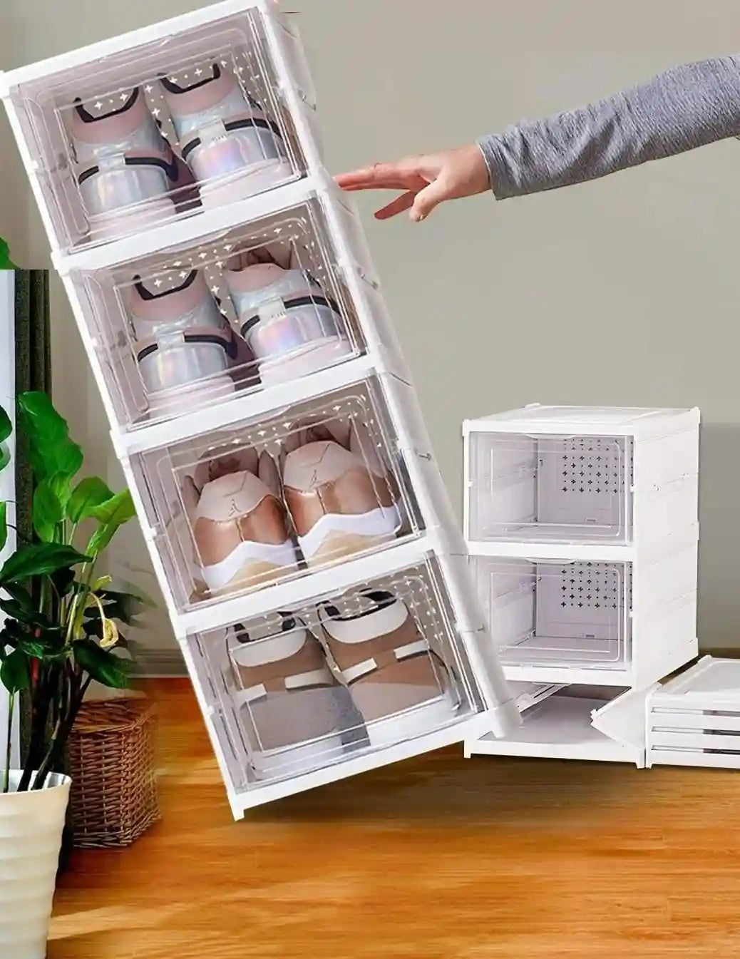 ShoeNest™ Smart Foldable Compact 4 Layer Shoe Rack
