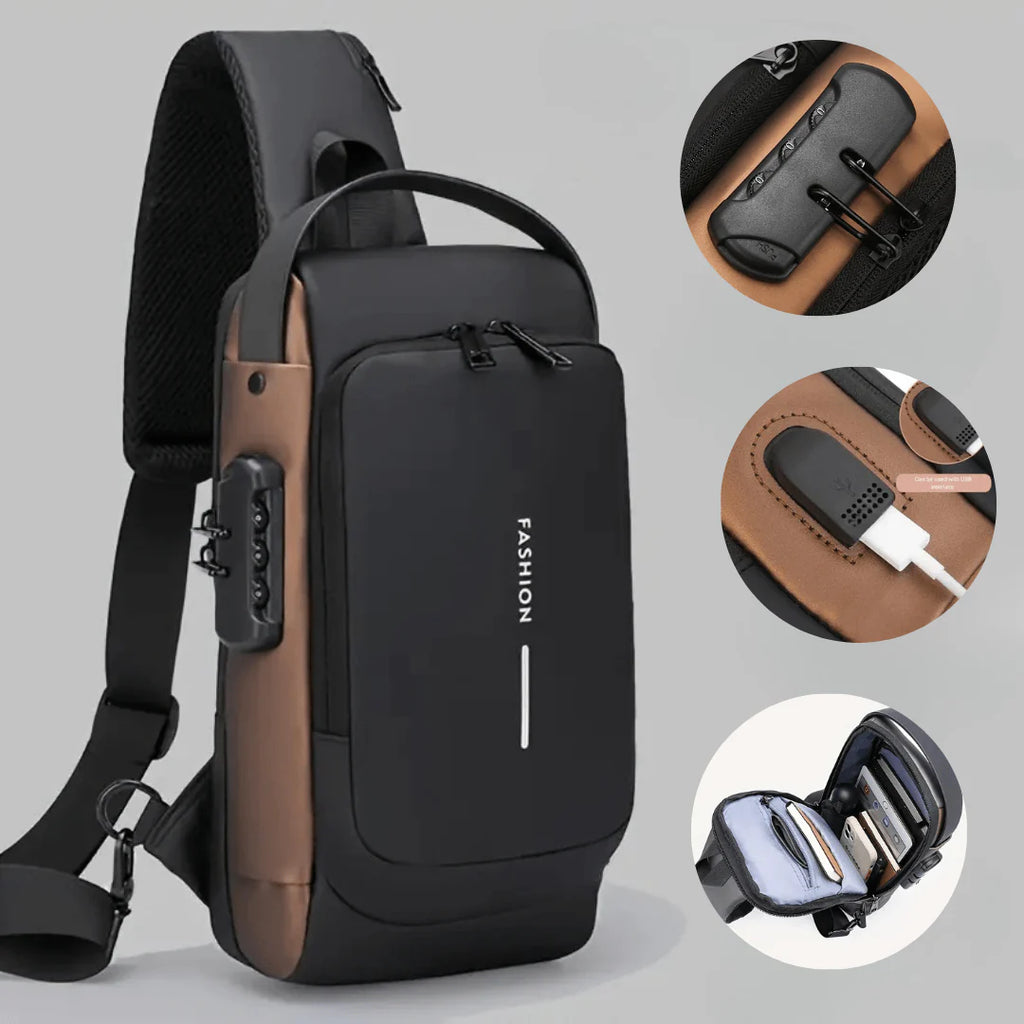 Anti-Theft Crossbody Sling Bag with USB Charging