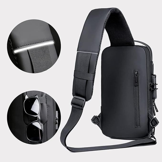 Anti-Theft Crossbody Sling Bag with USB Charging