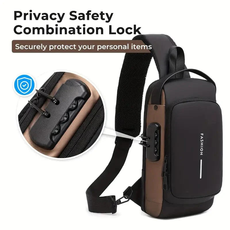 Anti-Theft Crossbody Sling Bag with USB Charging