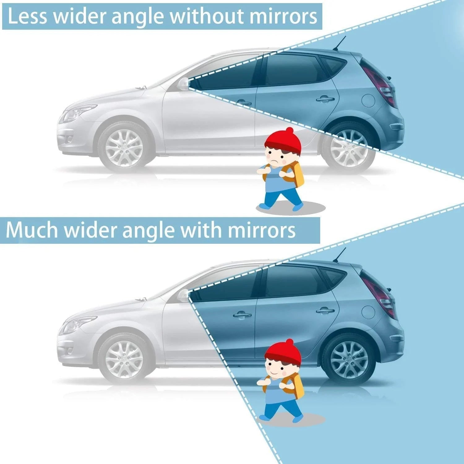 Blind Spot Mirror for Car | Blind Spot Mirror For Car Curved Round Large Car Mirror Accessories - Buy 1 Get 1 Free - Blind Spot Mirror for Car (Pack of 2)