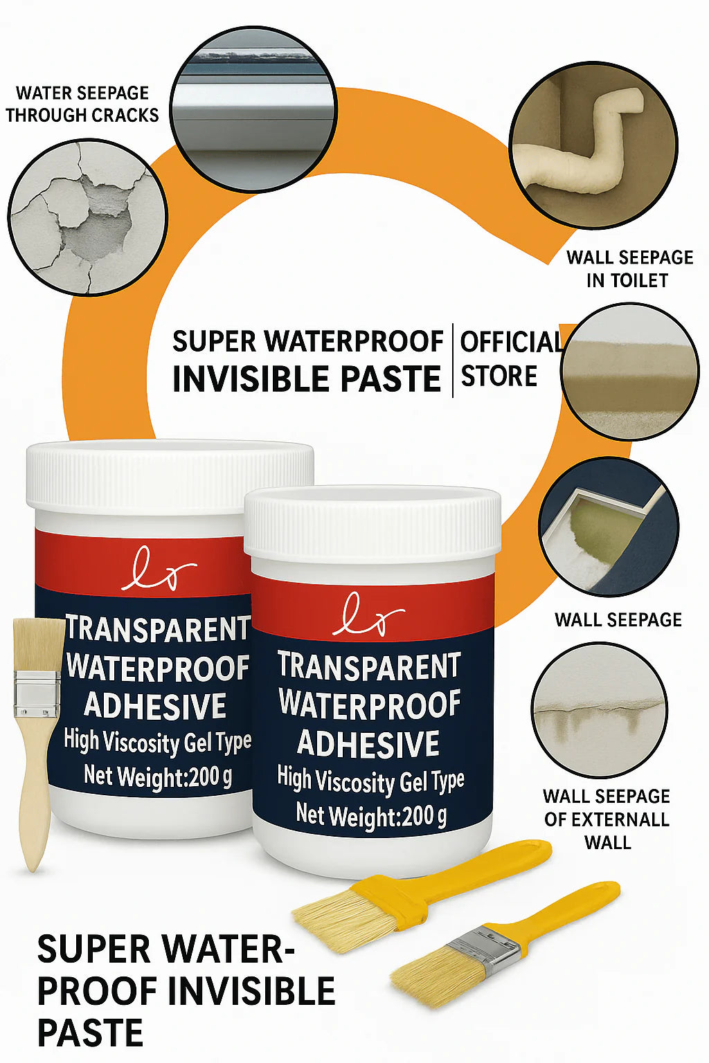 💧Buy 1 Get 1 FREE – Transparent Waterproof Glue + Free Brush!🔥