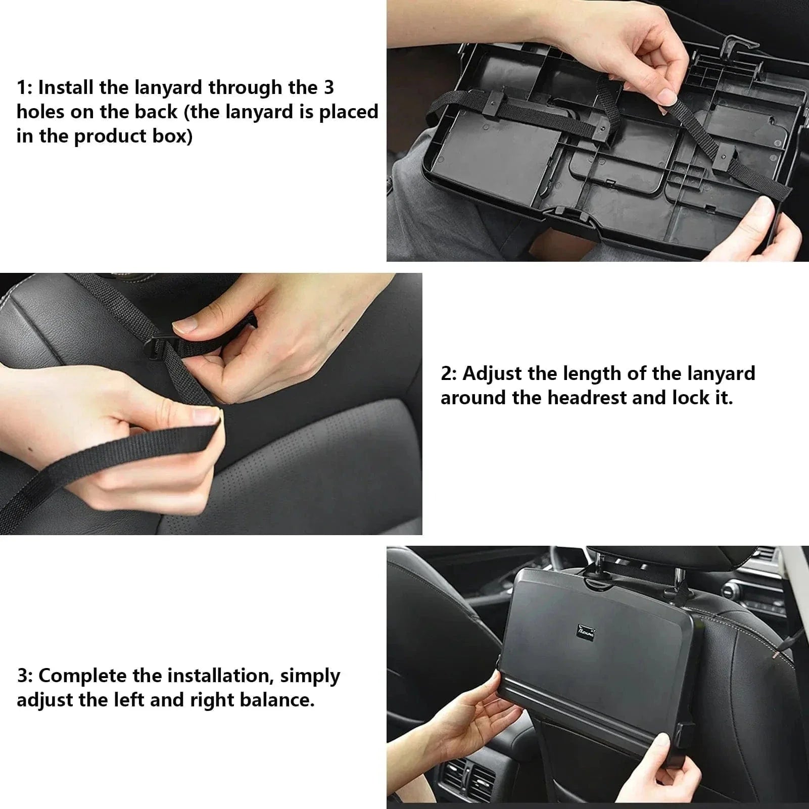Car Back Seat Organizer Rear Seat Tray Bottle Holder - Backseat Tray - Pack of 1 - Backseat Tray
