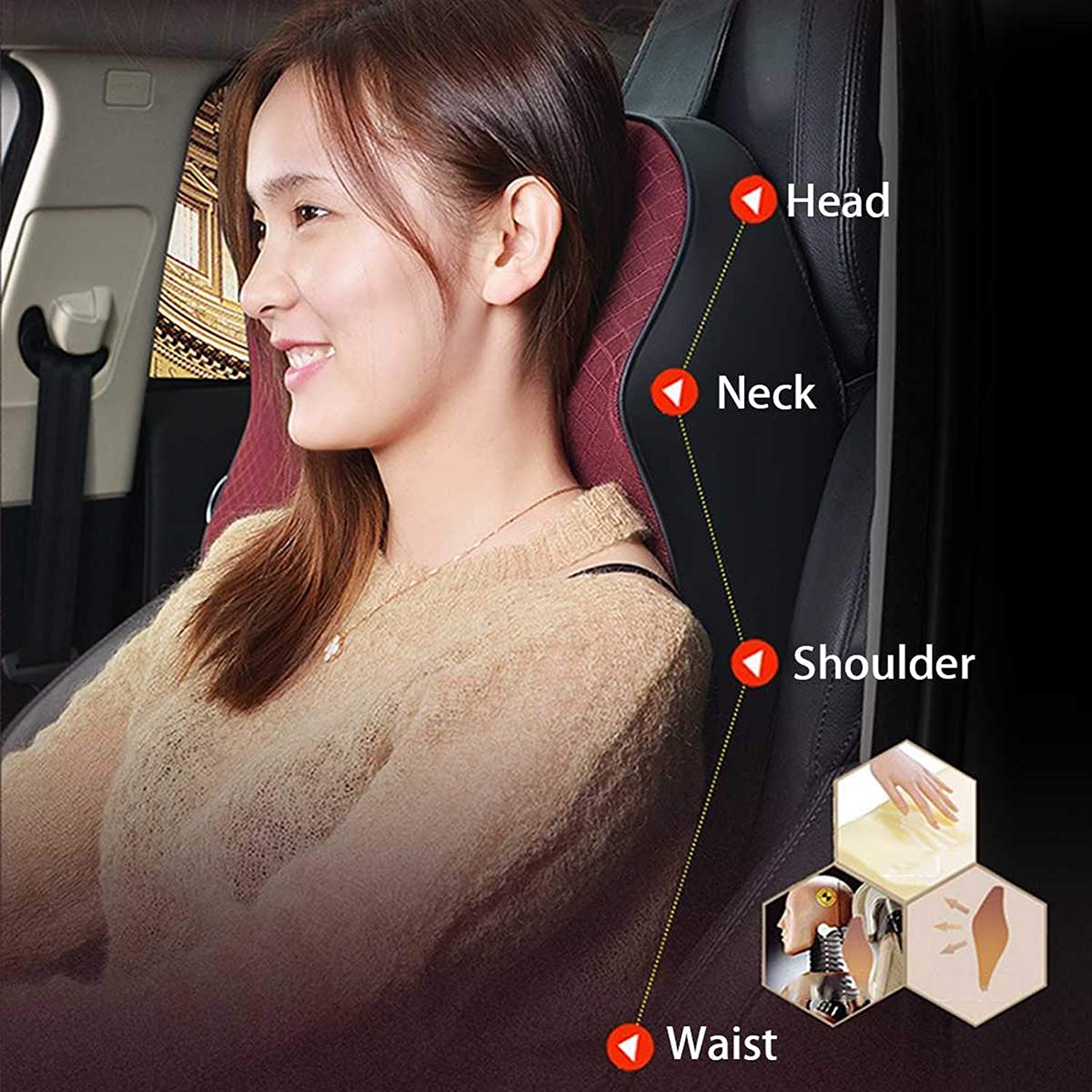 Car headrest neck rest pillow seat cushion support for back - Car Neck Rest