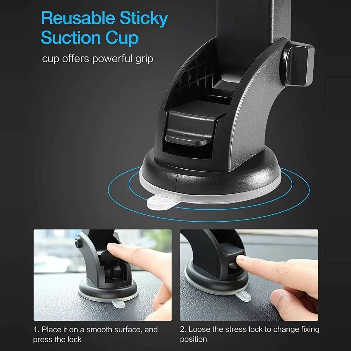 Car Phone Holder | Mobile Holder For Car Phone Holding Car Stand Dashboard Mobile Holder - Adjustable Car Phone Holder with Suction Cup