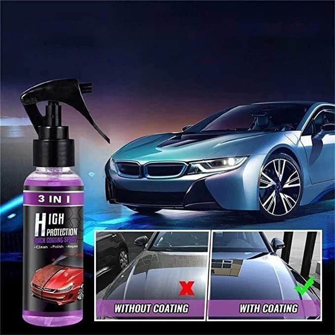 Ceramic Coating Wax Car Paint Protection Hydrophobic Spray - 3-in-1 Car Coating Spray - Pack of 2 - 3-in-1 Car Coating Spray (Pack of 2)