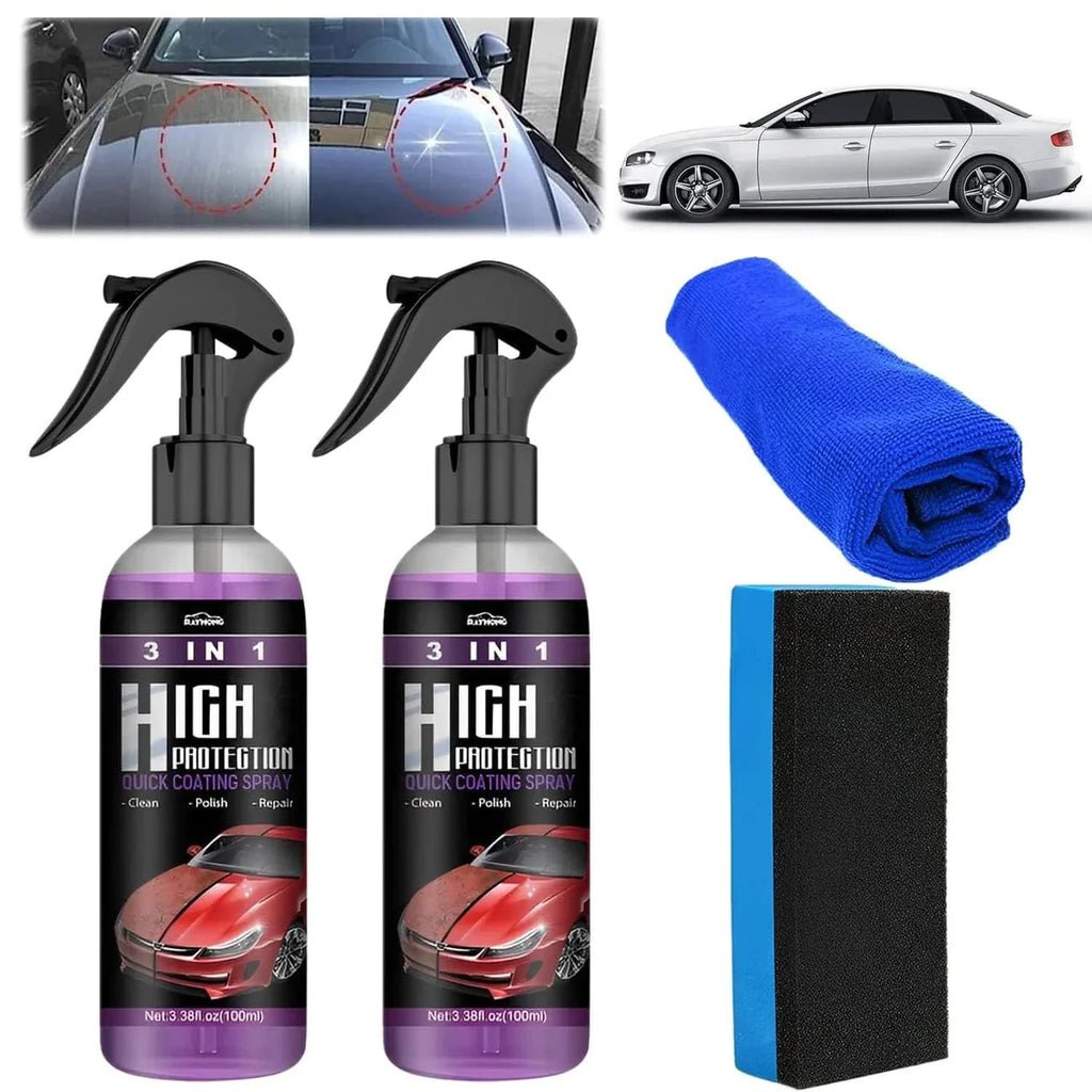 Ceramic Coating Wax Car Paint Protection Hydrophobic Spray - 3-in-1 Ceramic Coating Spray (Pack of 2) - 3-in-1 Ceramic Coating Spray (Pack of 2)