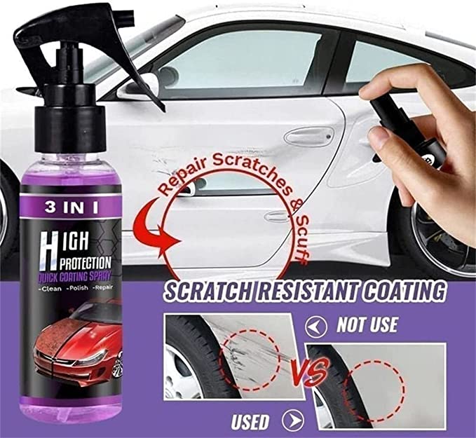 Ceramic Coating Wax Car Paint Protection Hydrophobic Spray - 3-in-1 Ceramic Coating Spray (Pack of 2) - 3-in-1 Ceramic Coating Spray (Pack of 2)