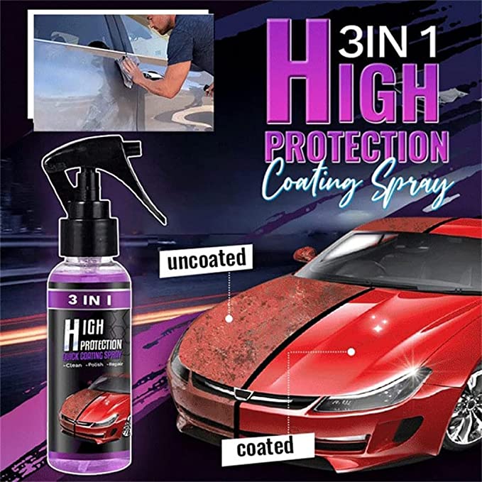 Ceramic Coating Wax Car Paint Protection Hydrophobic Spray - 3-in-1 Ceramic Coating Spray (Pack of 2) - 3-in-1 Ceramic Coating Spray (Pack of 2)