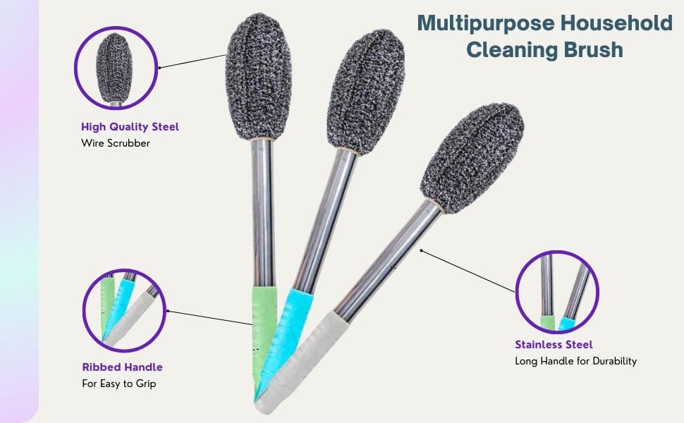 Cleaner Scrubber Brush (Pack of 2) | Toilet Cleaner Bottle Brush Bathroom Crubber Brush - Cleaner Scrubber Brush (Pack of 2)