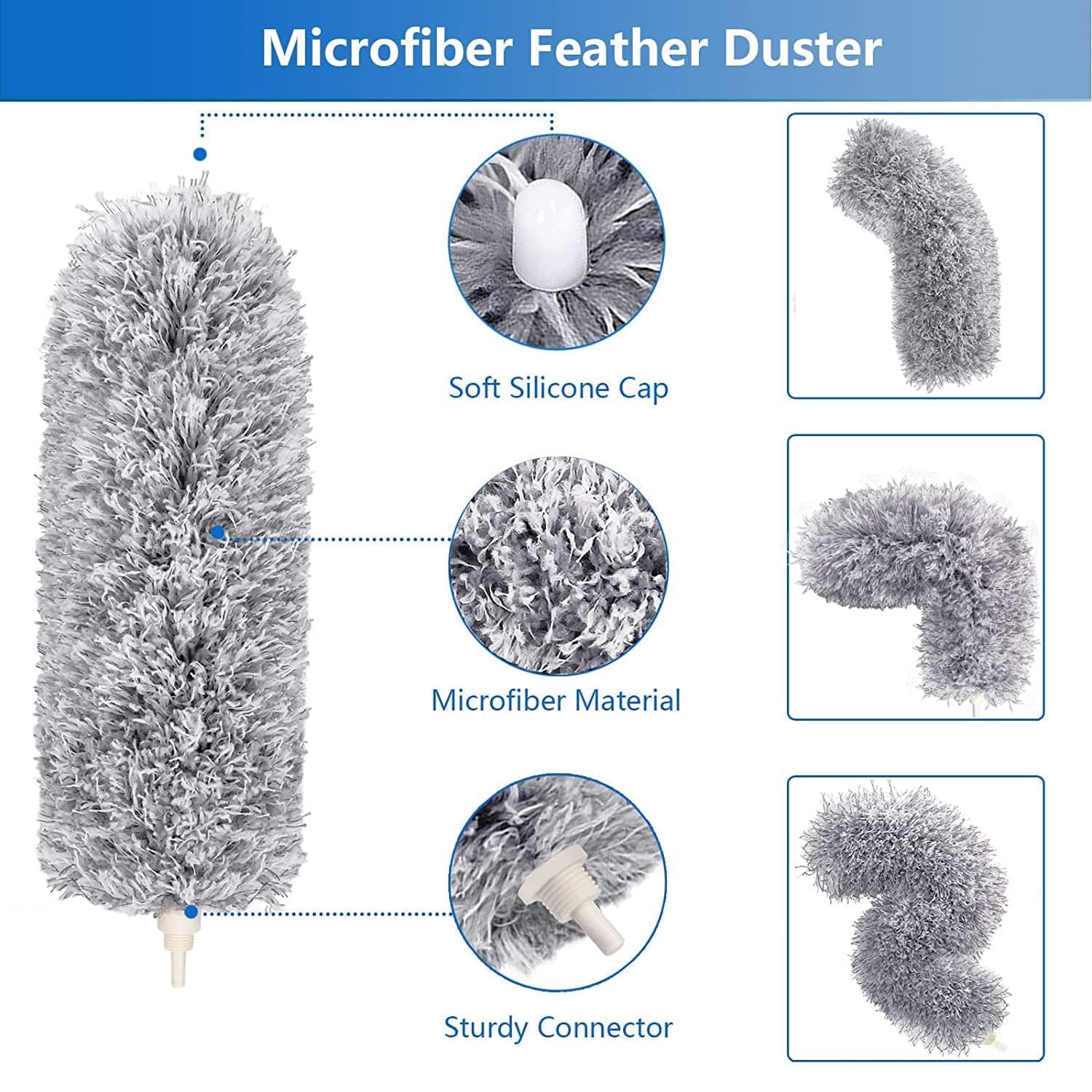 Cleaning Microfiber Fan Duster Fan Cleaner Duster Roof Cleaning - Bendable & Extendable Fan Ceiling Duster - Bendable & Extendable Fan Ceiling Duster