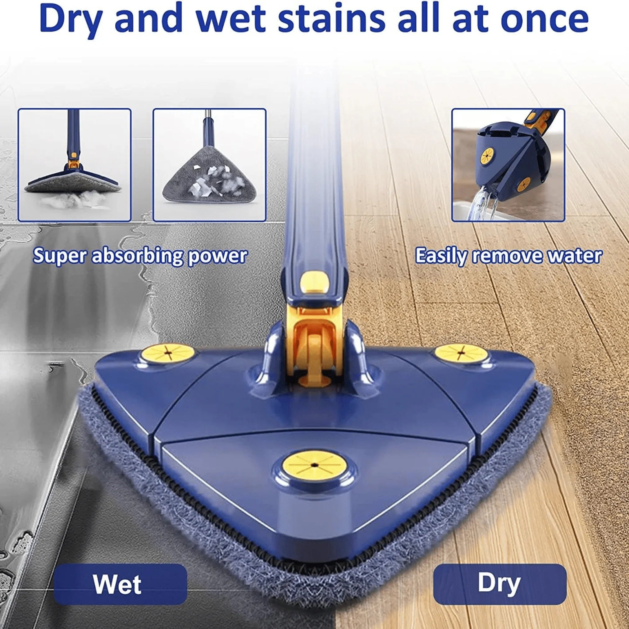 Cleaning Mop Floor Cleaner Rotating Microfiber Pocha - Triangular Mop - Multifunctional Triangular Mop