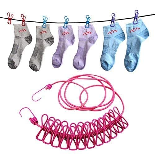 Clothing Line with 12 Clothes Clips (Pack of 2) - Clothing Line with 12 Clothes Clips (Pack of 2)