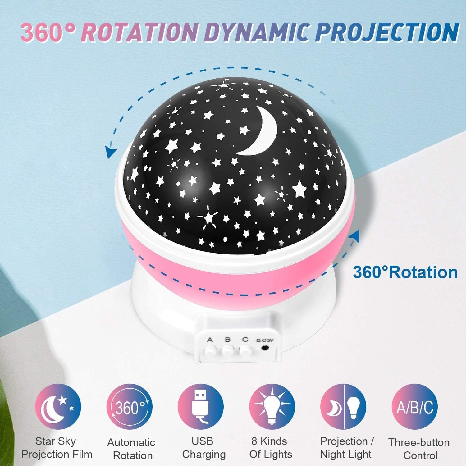 Decorative Star Lights Rotating Night Lamp Projector - Night Light Projector - Night Light Projector