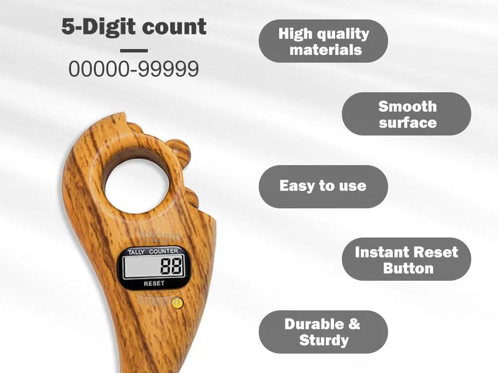 Digital Jaap Mala | Rudaraaksha Mala Chanting Bead Counter Clicker Digital Machine - Large - Digital Jaap Mala