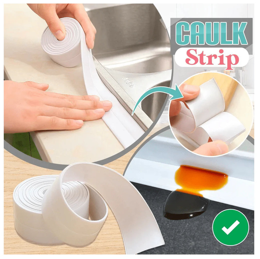Double Sided Waterproof Caulk Tape Caulk Strip Tape Sealing Strip - Kitchen Caulk Tape (Pack of 2) (Buy 1 Get 1 Free) - Kitchen Caulk Tape (Pack of 2)