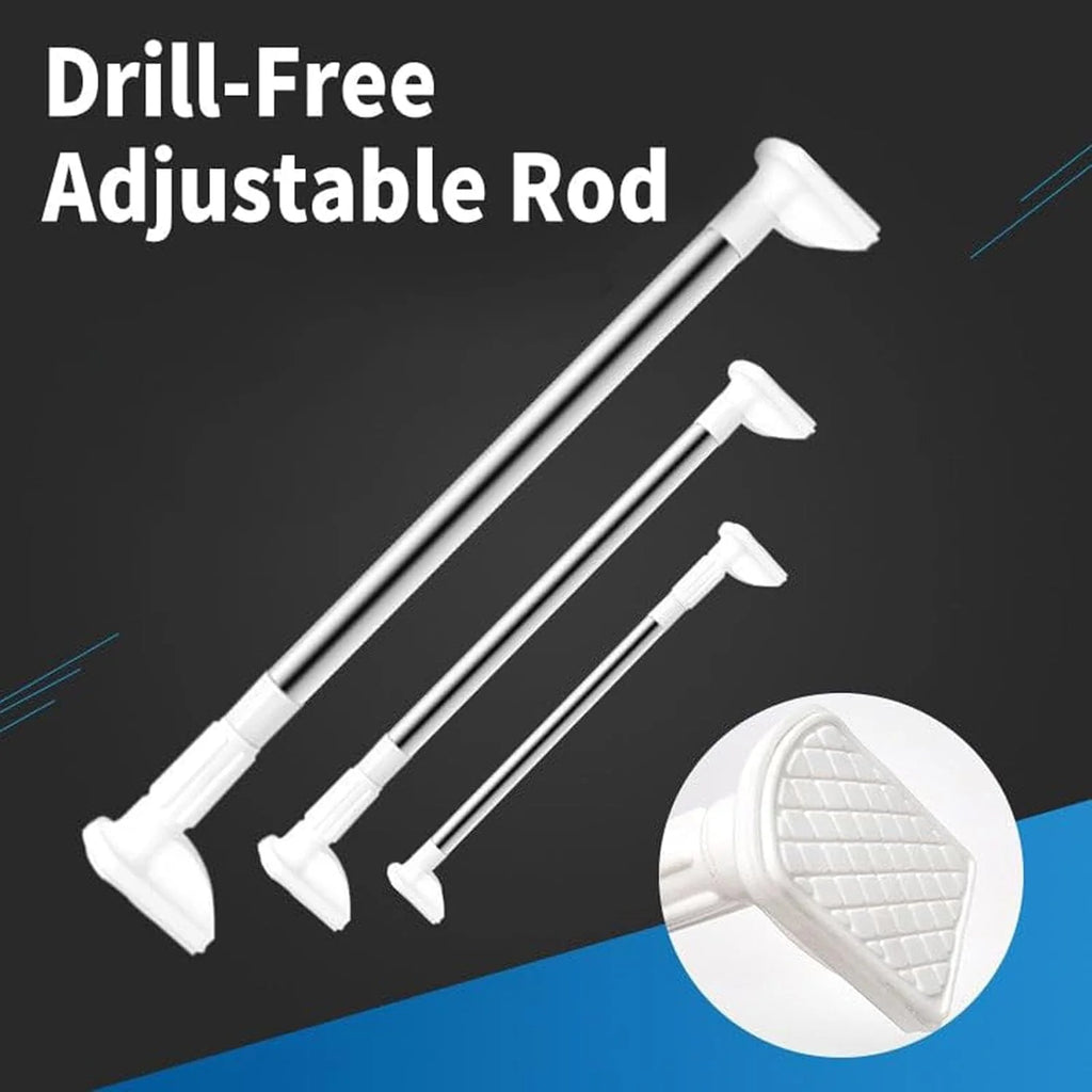 Drill-Free Adjustable Curtain Rod | Curtain Rod Adjustable Extendable Door Curtains Window Rods - Drill-Free Adjustable Rod