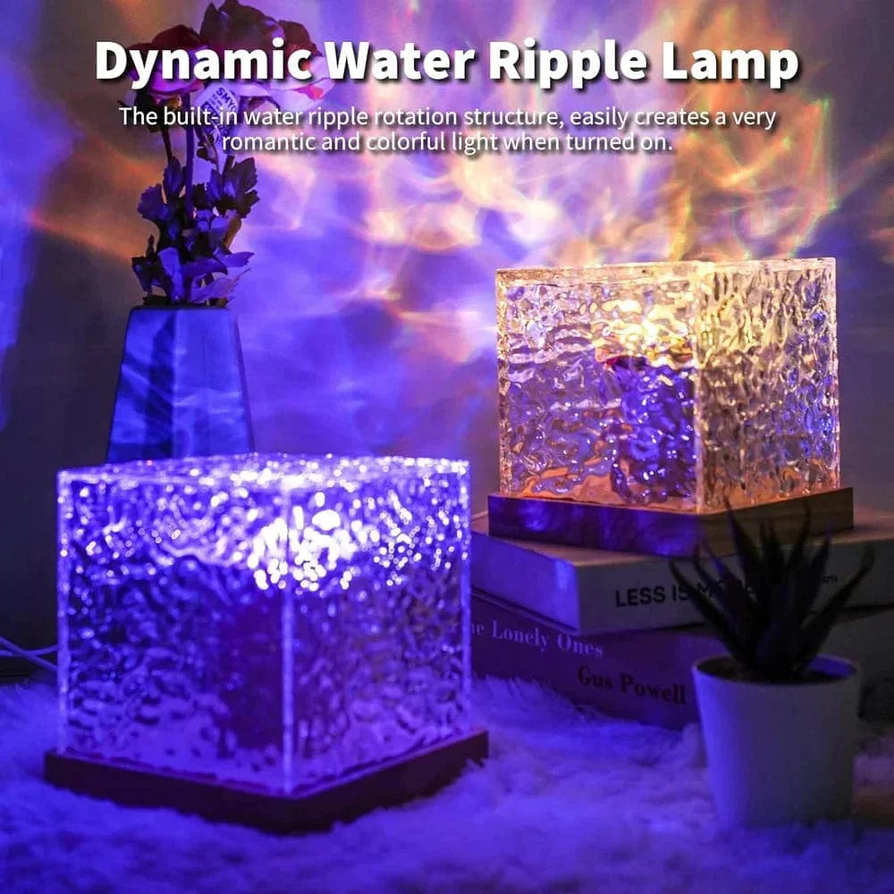 Dynamic Water Reflection Night Lamp | Night Table Lamp For Bedroom Home Decor Lights Nighlight Crystal Lamp - Dynamic Water Reflection Night Lamp