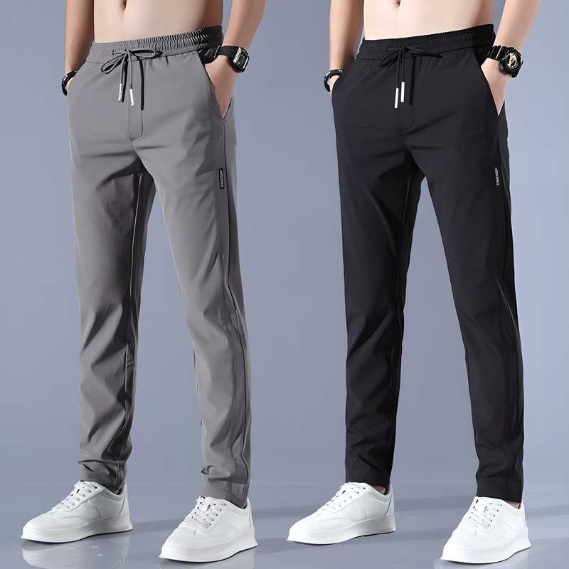 Elastic Men's Track Pants Tracksuits Of Men Lycra Black Pants (Pack of 2) - S - Elastic Men's Track Pants (Pack of 2)
