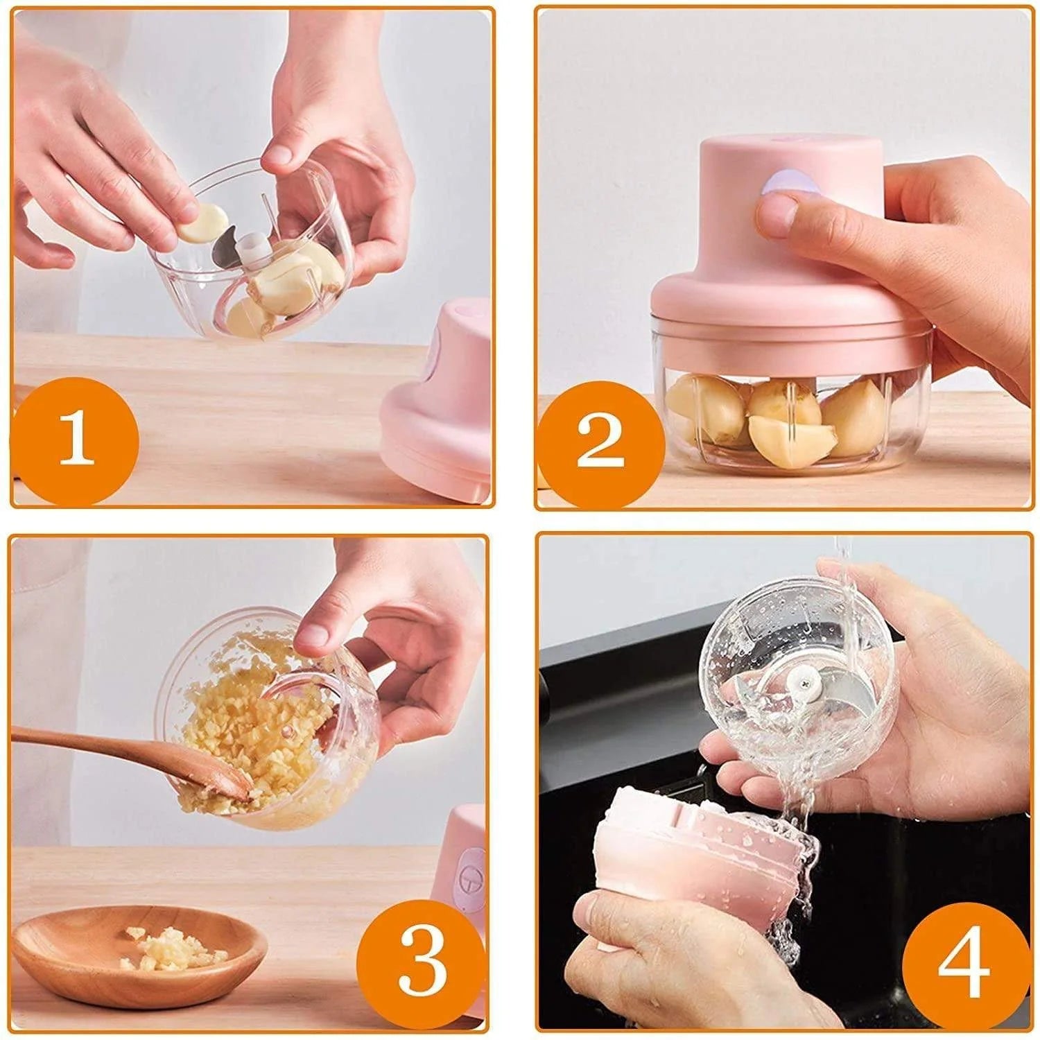 Electric Food Processor Grinder | Mini Electric Vegetable Chopper Onion Tomato Chopper - Large - Electric Food Processor