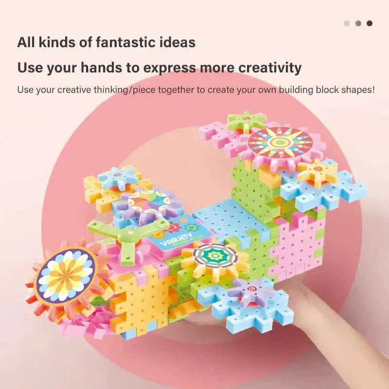 Electric Gear Building Block | Building Blocks Children Robotix Toys For Kids Spinning Toy Block - 101 pieces - DIY Electric Gear Building Block (101 Pieces)