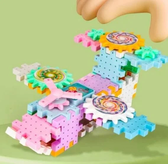 Electric Gear Building Block | Building Blocks Children Robotix Toys For Kids Spinning Toy Block - 101 pieces - DIY Electric Gear Building Block (101 Pieces)