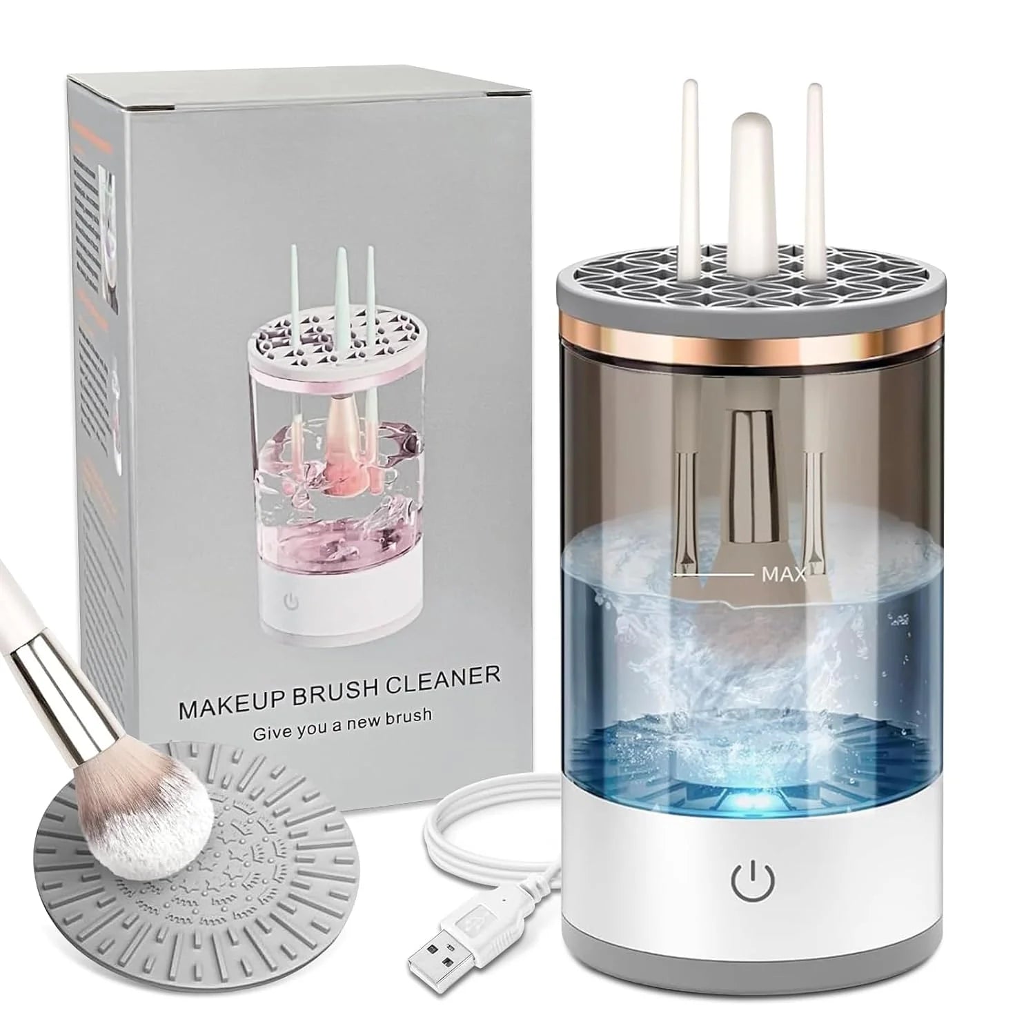 Electric Make Up Brush Cleaner | Make Up Cosmetic Brush Makeup Electric Cleaner - 3 in 1 Electric Make Up Brush Cleaner
