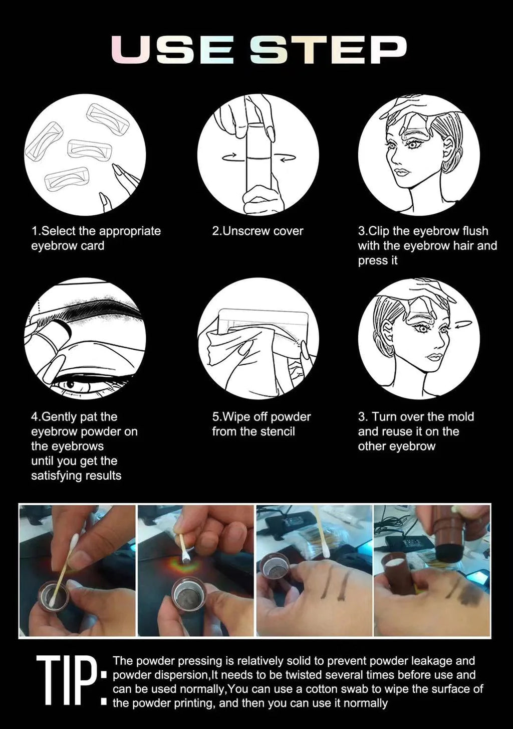 Eyebrow Filler Colour Makeup Shadow Powder Stencil Kit - Hair Filler Sponge - Large - Hair Coloring Sponge Shadow Powder Stick