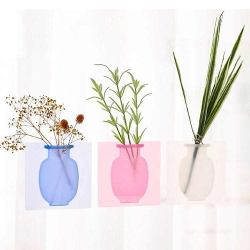 Flower Vase Home Decoration Flower Pot Vasing Flowers- Stick-on Silicone Vase - Stick-on Silicone Vase