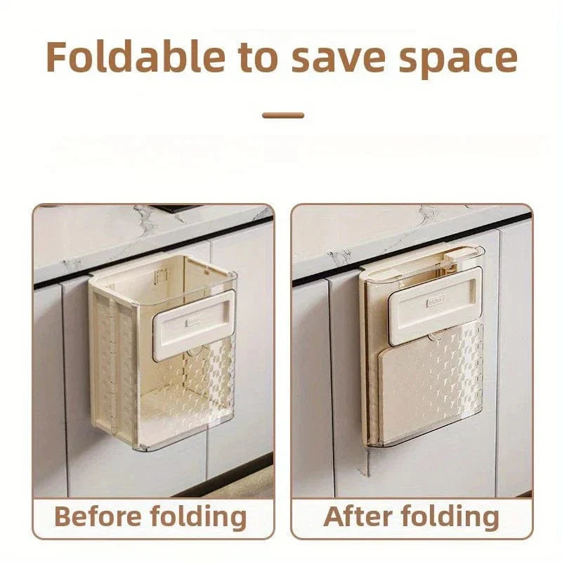 Foldable Wall Mounted Trash Can | Trash Can Bin For Kitchen And Bathroom Hanging Dustbins - Foldable Wall Mounted Trash Can