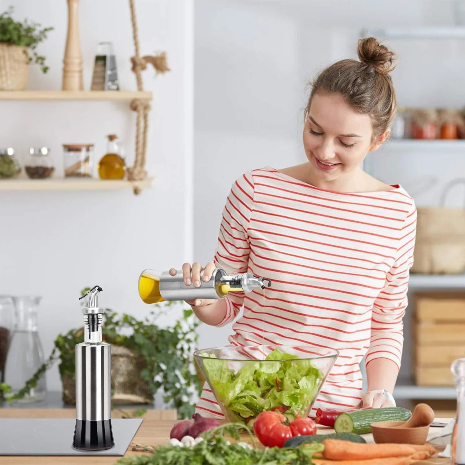 Glass Oil Dispenser | Oil Bottle Spray Dispenser Stainless Steel Glass Oil Dispensers - Glass Oil Dispenser