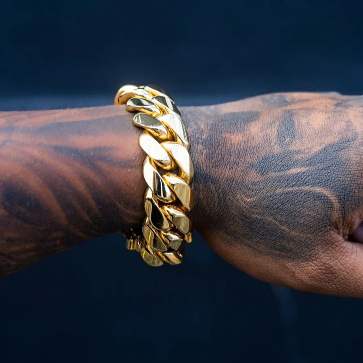 Gold Cuban Bracelet for Men | Gold Bracelet Design On Men Cuban Bracelet Bangle For Men - Gold Cuban Bracelet for Men
