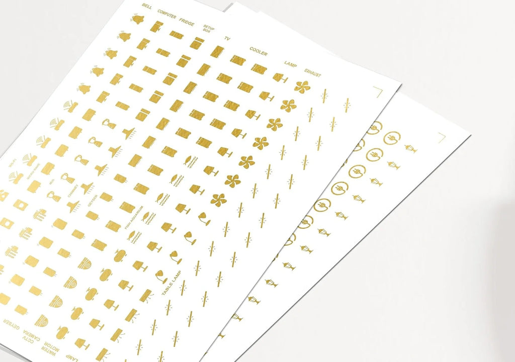 Gold Switch Stickers | Gold Labels Sticker Size Customized Stickers Sheet Home Sticker - 1 Set (100 Stickers) - Gold Switch Stickers