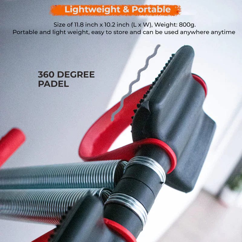 Gym Equipment Resistance Band Ab Exerciser Abdominal Workout -Fitness Tummy Trimmer Stomach Machine - Double Spring Tummy Trimmer