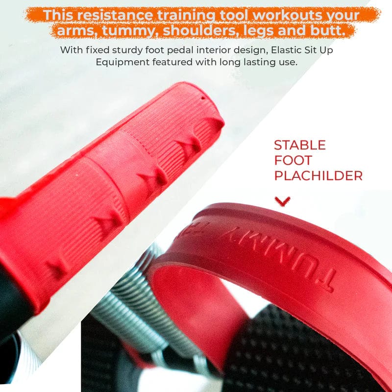 Gym Equipment Resistance Band Ab Exerciser Abdominal Workout -Fitness Tummy Trimmer Stomach Machine - Double Spring Tummy Trimmer