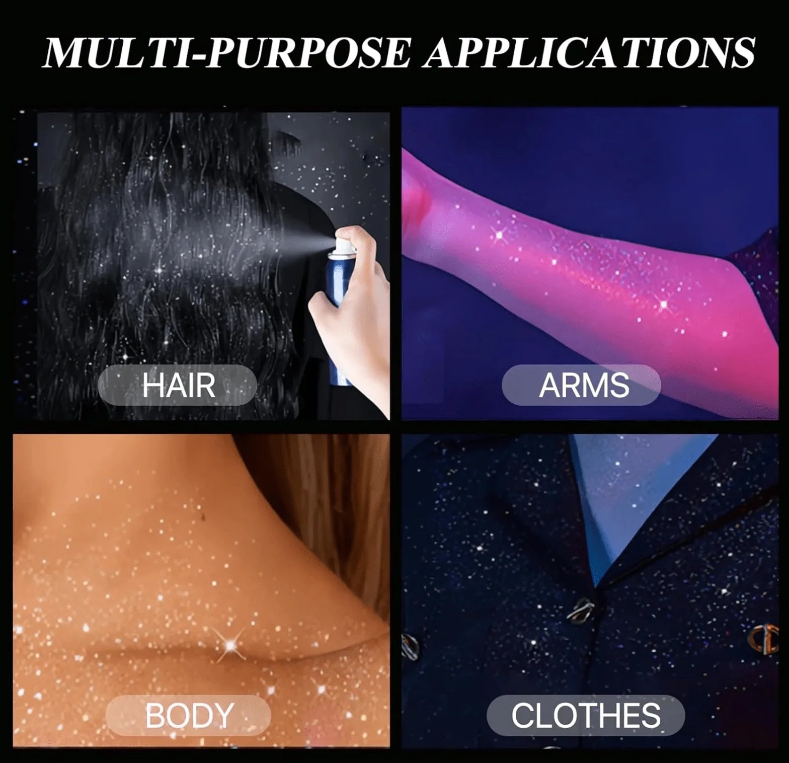 Hair and Body Glitter Color Spray ( Pack Of 2) | Hair Glitter Body Spray Hair Shimmer Shine Spray - Hair and Body Glitter Color Spray (Pack Of 2)