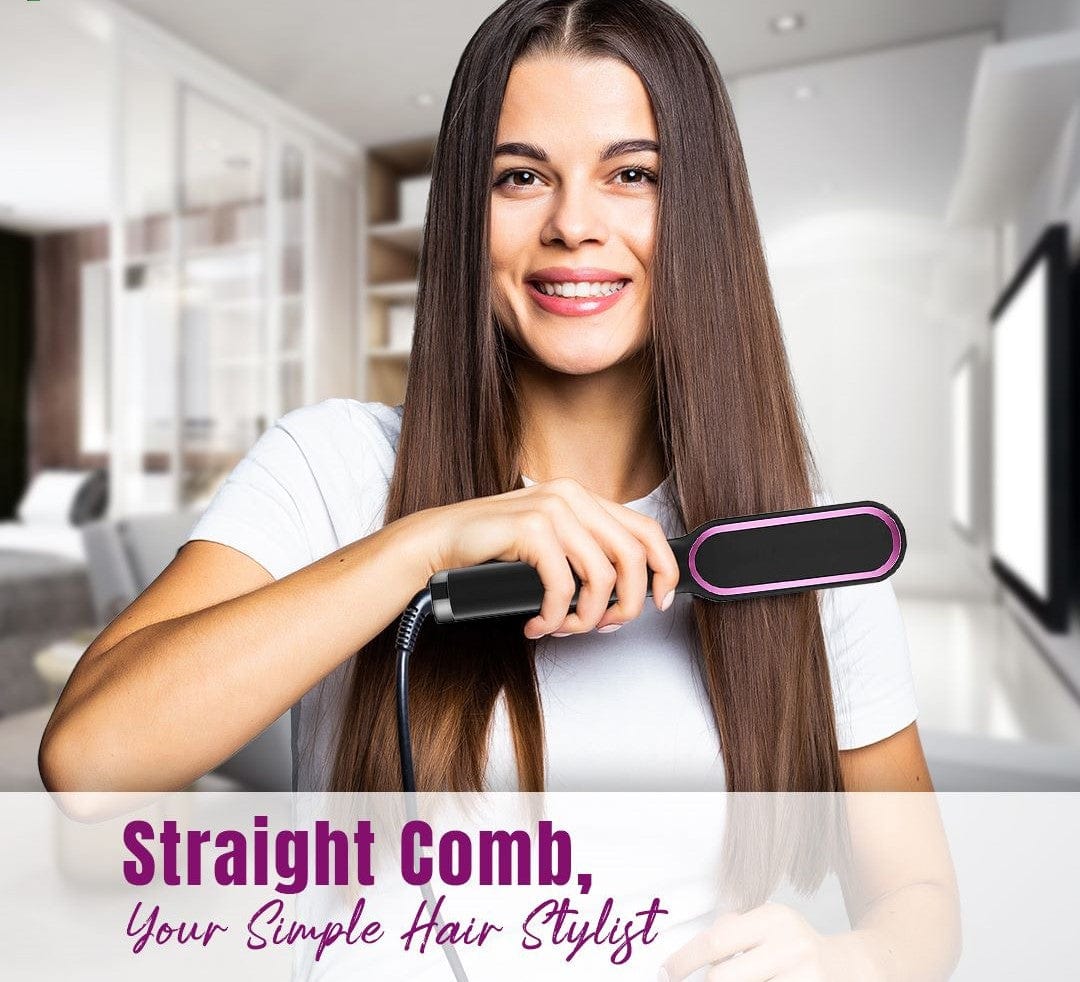Hair Straightening Brush Electric Comb Heat Straightener - Hair Straightener Comb