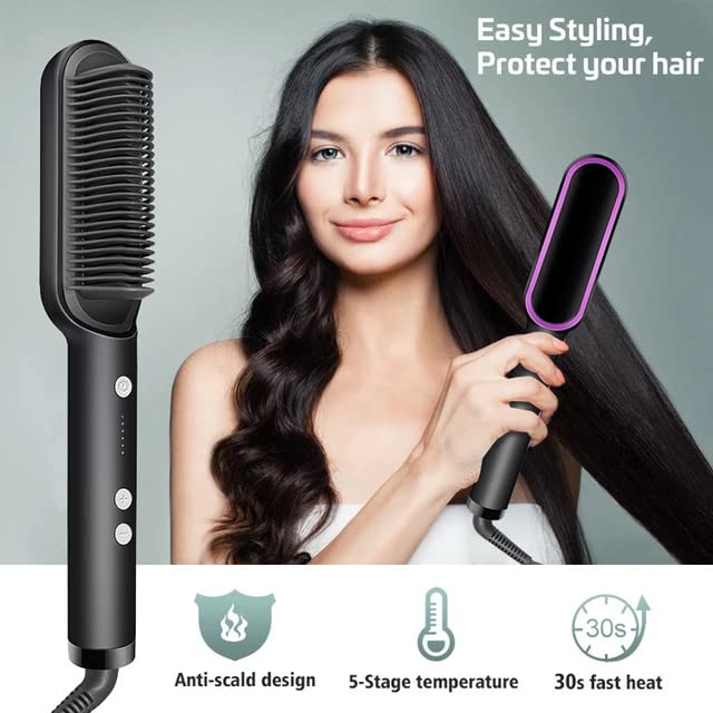 Hair Straightening Brush Electric Comb Heat Straightener - Hair Straightener Comb