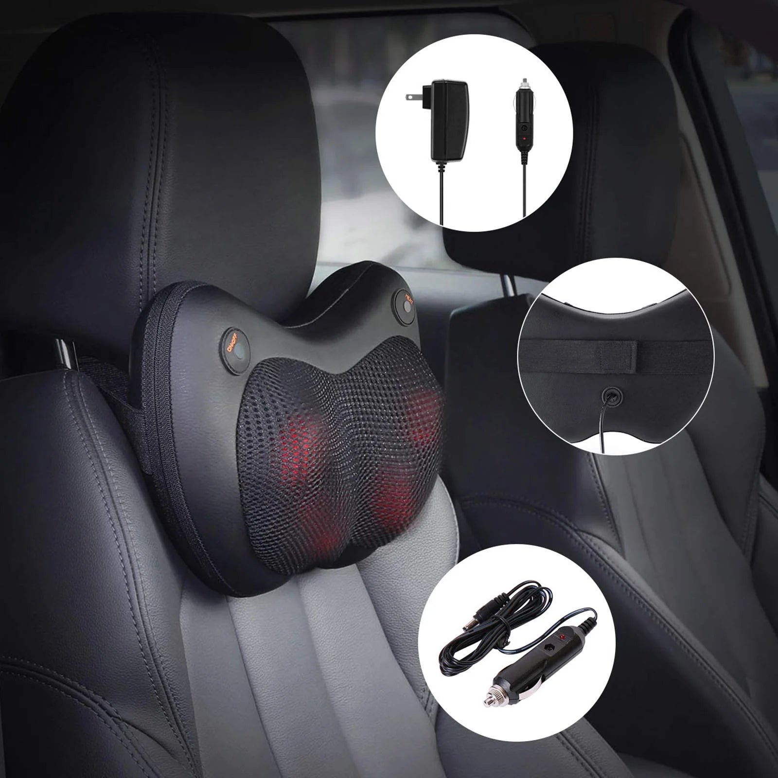 Heat Massage Device Neck Massager Pillow Shiatsu - Shiatsu Neck Massager - Big Size - Shiatsu Neck Massager