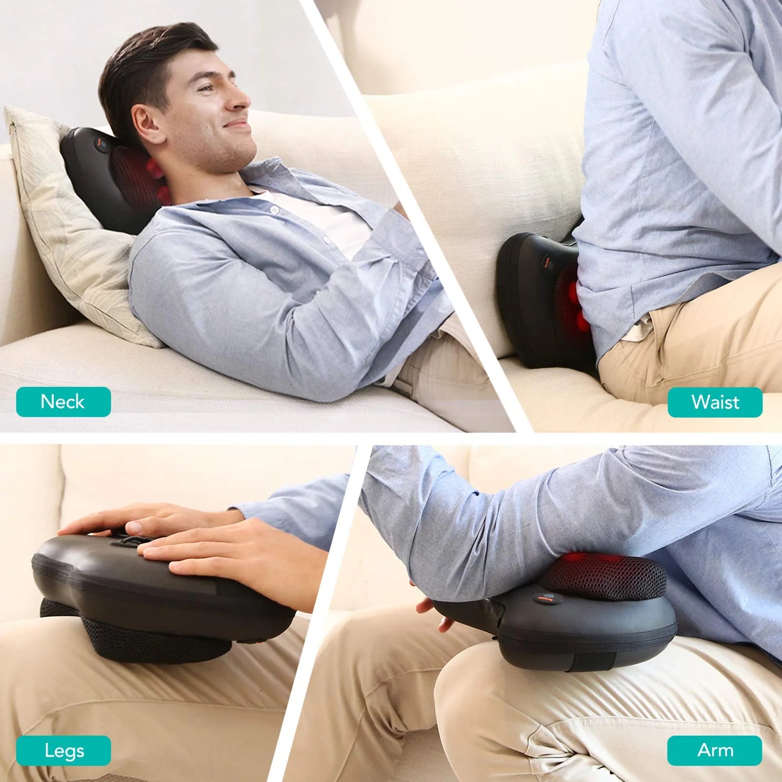 Heat Massage Device Neck Massager Pillow Shiatsu - Shiatsu Neck Massager - Big Size - Shiatsu Neck Massager