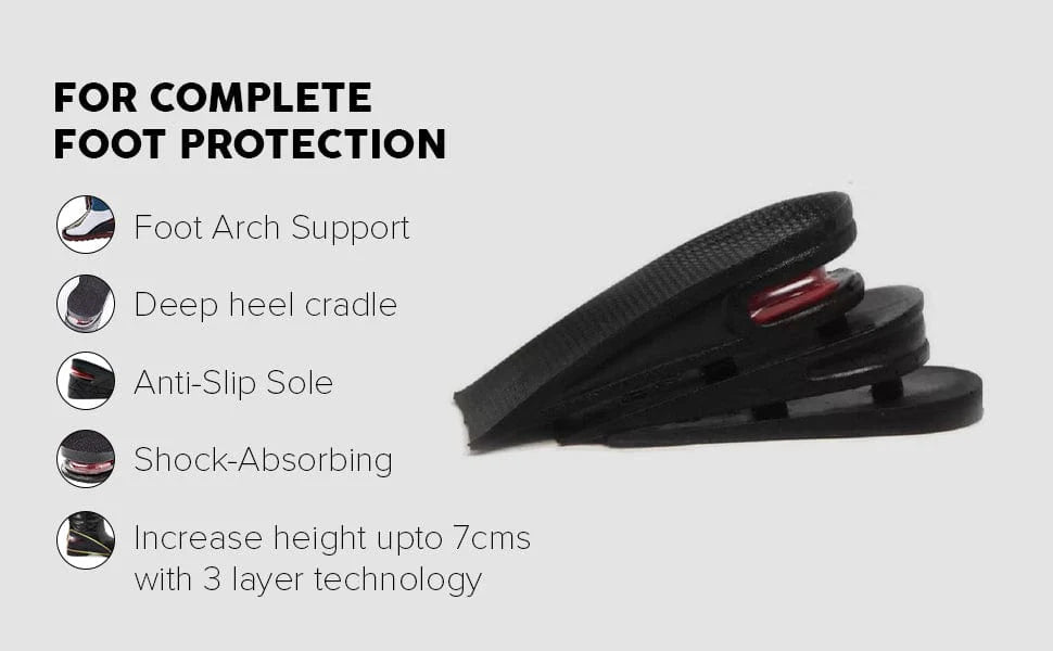 Height Enhancing Shoe Insoles | Shoe Insoles Innersoles Height Enhancing Sole Increase Height Insole - Height Enhancing Shoe Insoles (4 Layer Insoles)
