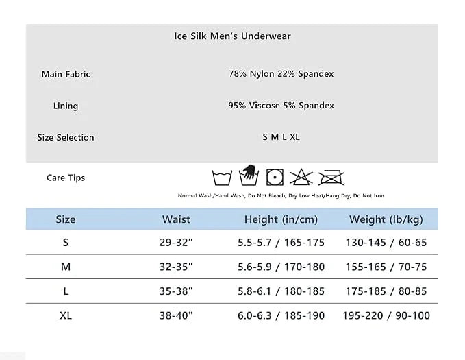 Icy Silk Underwear for Men (Pack of 3) | Men's Underwear Trunks Inner Wear Underclothes Boxer Briefs - S - Icy Silk Underwear for Men (Pack of 3)