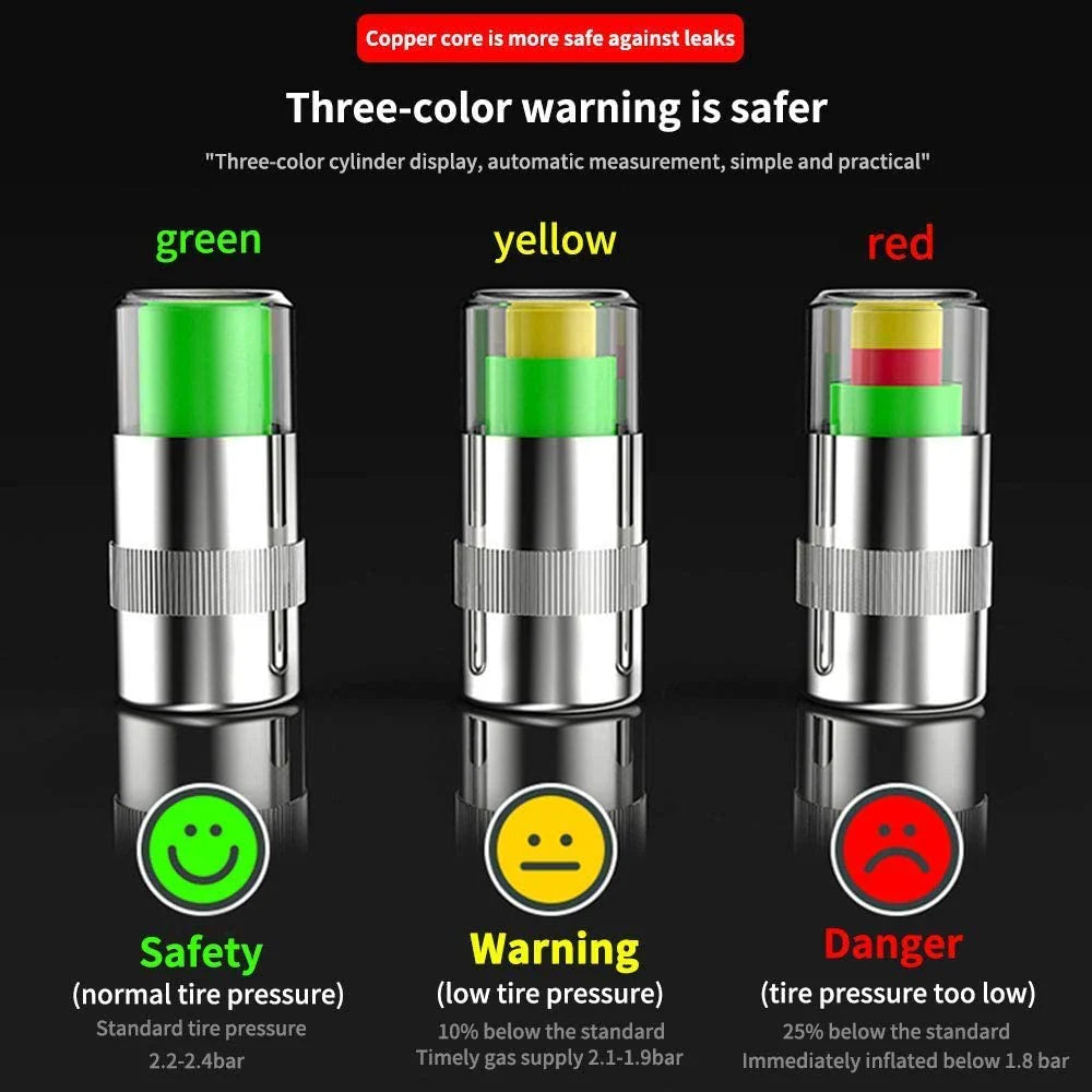 Inflated Tire Pressure Sensor Check Car Tires Air Pressure - TPMS Indicator Cap - TPMS System