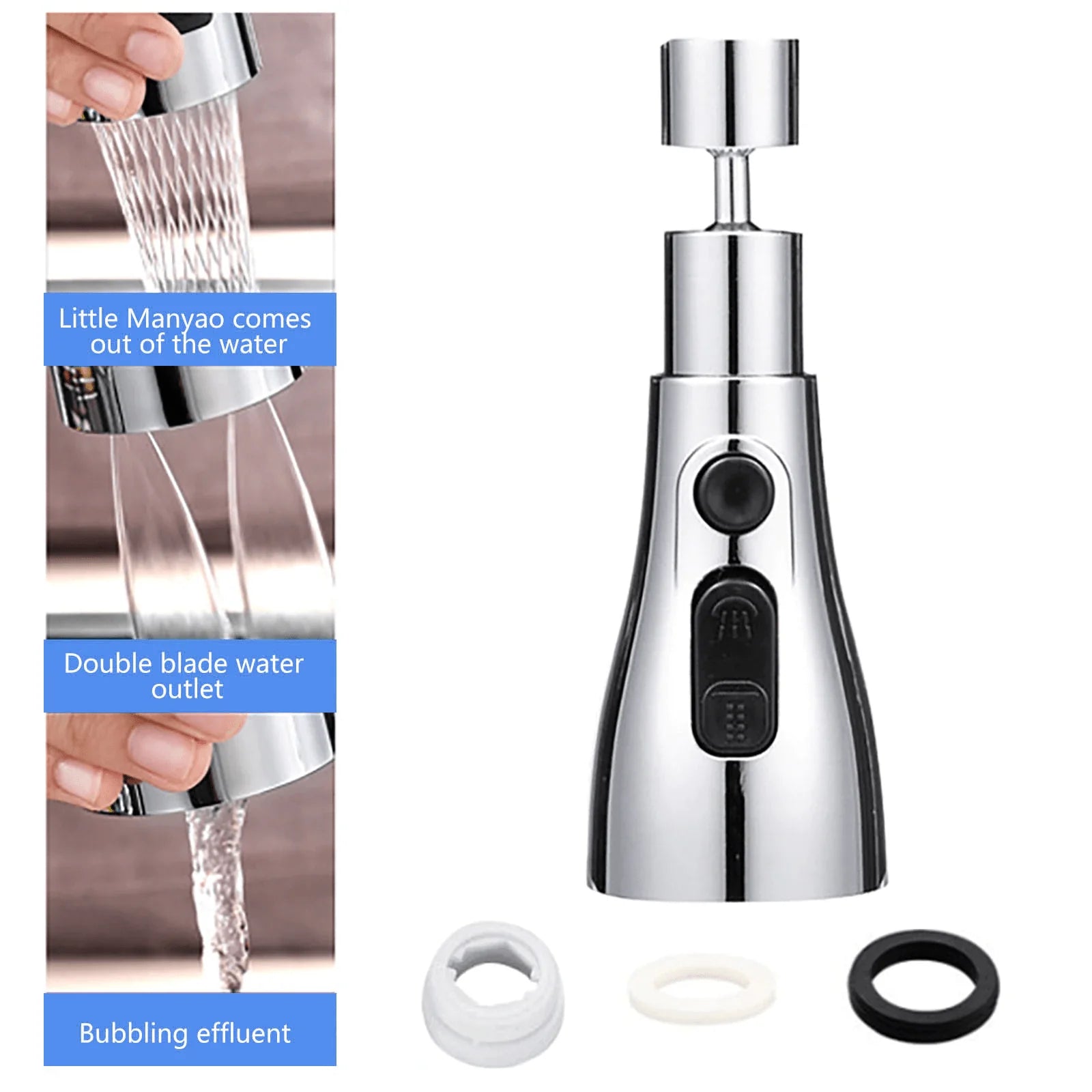 Kitchen Accessories Sink Tap Water Aerator Faucet Tap Purifier  - 3 Modes Water Faucet Sprayer - 3 Modes Water Sprayer